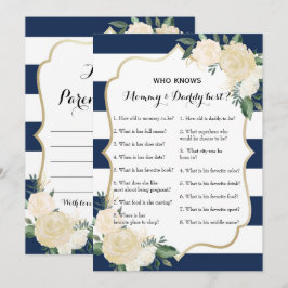 両面ベビーシャワーゲーム - アドバイス | 誰が知っている 招待状