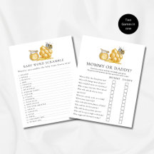 両面ベビーシャワーゲーム