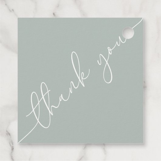 両面ベビーシャワーサンキュースクエアメッセージカード フェイバータグ (裏面)