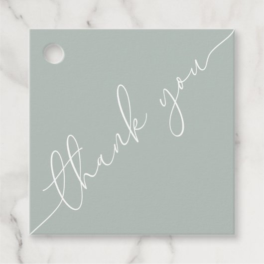 両面ベビーシャワーサンキュースクエアメッセージカード フェイバータグ (正面)