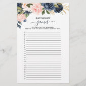 両面ベビーピンクネイビーフローラカスケードゲーム (裏面)