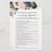 両面ベビーピンクネイビーフローラカスケードゲーム (正面/裏面)