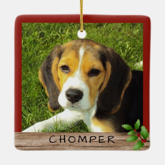 両面ペットの写真 名前 セラミック オーナメント (裏面)