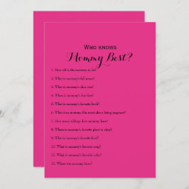 両面ホットピンクベビーシャワーゲーム 招待状