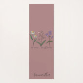 両面ボホワイルドフラワー感動的引用文 ヨガマット (裏面)