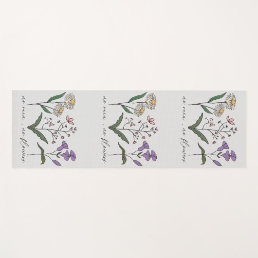 両面ボホワイルドフラワー感動的引用文 ヨガマット (正面(横))