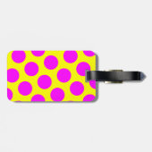 両面マゼンタとイエローの水玉模様 ラゲッジタグ (裏面横)