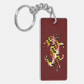 両面メリーランド国旗のカニのキーチェーン キーホルダー (正面左)