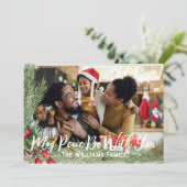 両面モダンなホリデーシーズンの写真クリスマスカード 招待状 (スタンド正面)