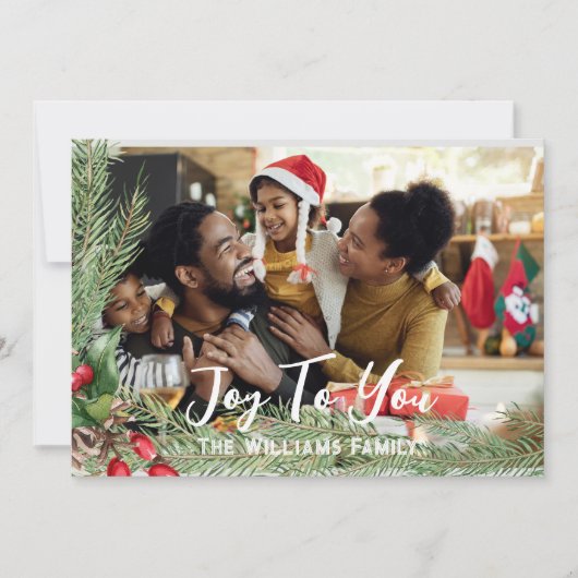 両面モダンなホリデーシーズンの写真クリスマスカード 招待状 (正面)