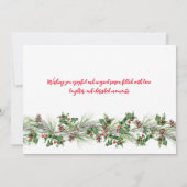 両面モダンなホリデー写真クリスマスカード 招待状 (裏面)