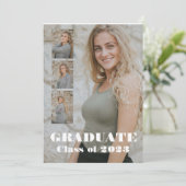 両面モダンな卒業写真 招待状 (スタンド正面)