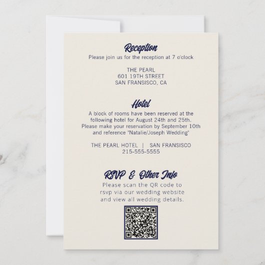 両面モダンカラフルはっきりした結婚レトロ 招待状 (裏面)