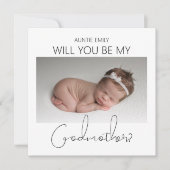 両面モダン写真ゴッドマザー提案 招待状 (正面)