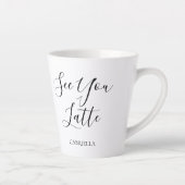 両面モダン表示ラテ白黒 カフェラテマグ (右)