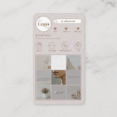 両面モダンInstagramフォトグリッドベージュ 名刺 (正面)