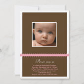 両面モノグラムリボン誕生のお知らせ 招待状 (裏面)