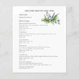 両面ユーカリプタスメニューテンプレート予算 チラシ