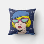 両面ユーモアのある枕「シャットアップ」「チル」 クッション (裏面)