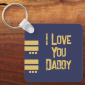 両面ラブパパ追加name navy金ゴールド写真 キーホルダー (正面)