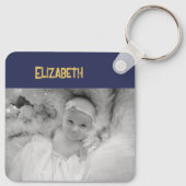 両面ラブパパ追加name navy金ゴールド写真 キーホルダー (裏面)