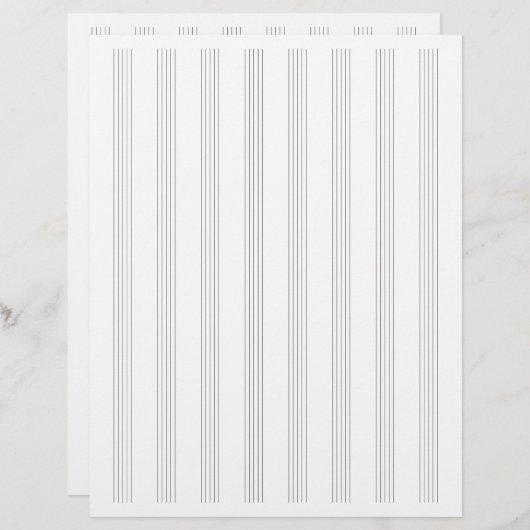 両面ランドスケープ音楽原稿スタッフ紙 レターヘッド (正面/裏面)