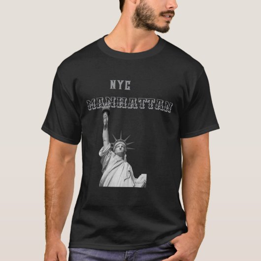 両面リバティ像 ニューヨーク マンハッタン メンズT- Tシャツ (正面)