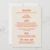 両面レトロ カラフル ボールド ブライト ウェディング 招待状 (裏面)