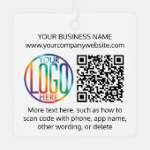 両面ロゴおよびQRコードビジネス向け宣伝スクエア メタルオーナメント (正面)