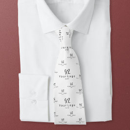 両面ロゴパターンビジネスブランド従業員スタッフ ネクタイ