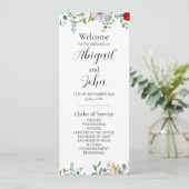 両面ワイルドフラワーの結婚セレモニー用フラットカード (スタンド正面)