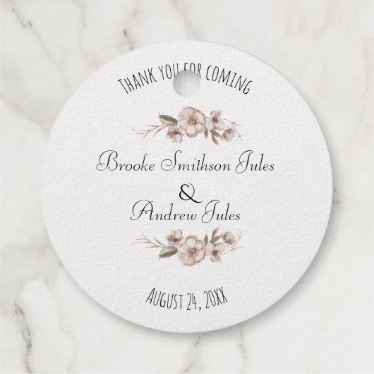 両面ワイルドフラワー結婚ズありがとうございました フェイバータグ (裏面)