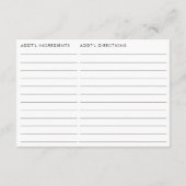 両面ワインをテーマにしたブライダルシャワーレシピ エンクロージャーカード (裏面)