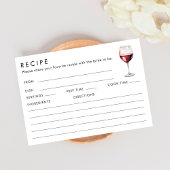 両面ワインをテーマにしたブライダルシャワーレシピ エンクロージャーカード
