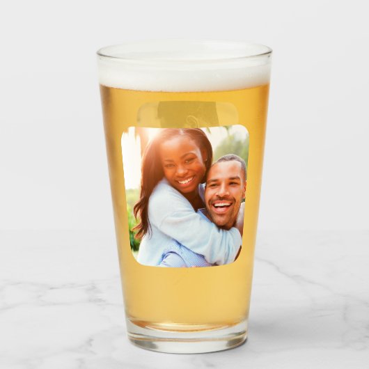 両面丸ビールガラステンプレート タンブラーグラス (ドリンク正面)