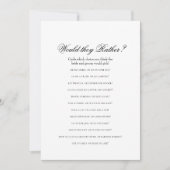 両面仕様の2つのブライダルシャワーゲーム (正面)