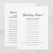 両面仕様 - 2つのブライダルシャワーゲーム (正面/裏面)