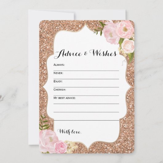 両面仕様 - 2つのブライダルシャワーゲーム 財布 | ウィッシュ 招待状 (裏面)