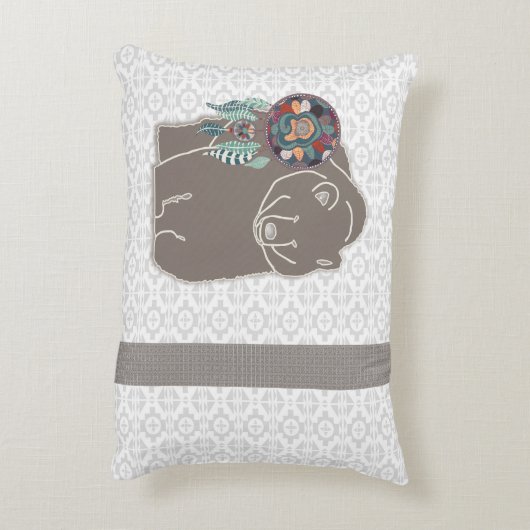 両面先住民アメリインスパイアカグマ部族 アクセントクッション (裏面(縦))