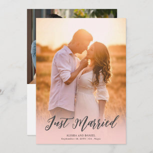 両面写パーソナライズされた真の結婚発表 招待状