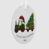 両面写真およびベビー初めてのクリスマストラック オーナメント (正面)