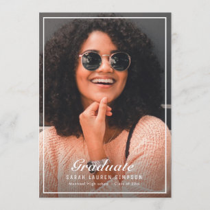 両面写真の卒業パーティー（額縁） 招待状