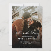 両面写真の結婚式Save the Date 現代的でエレガント セーブザデート (正面)