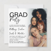 両面写真グループ卒業パーティー 招待状 (正面)