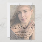 両面写真ブライダルシャワー結婚のフェイクVellum 招待状 (正面)