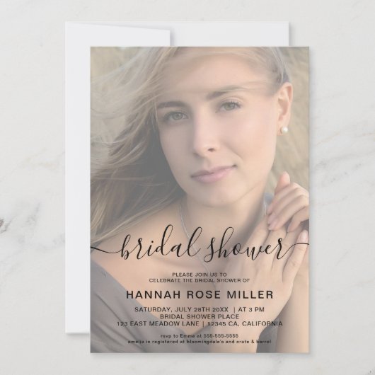 両面写真ブライダルシャワー結婚のフェイクVellum 招待状