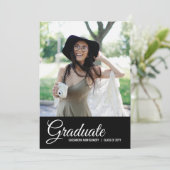 両面写真ミニマル卒業発表 招待状 (スタンド正面)