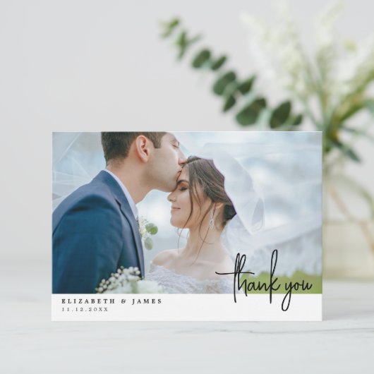 両面写真付き結婚式御礼カード サンキューカード (スタンド正面)