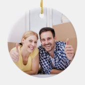 両面写真我々の初めてのクリスマスニューハウス セラミックオーナメント (裏面)