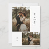 両面写真素朴結婚式の日付の保存 招待状 (正面)